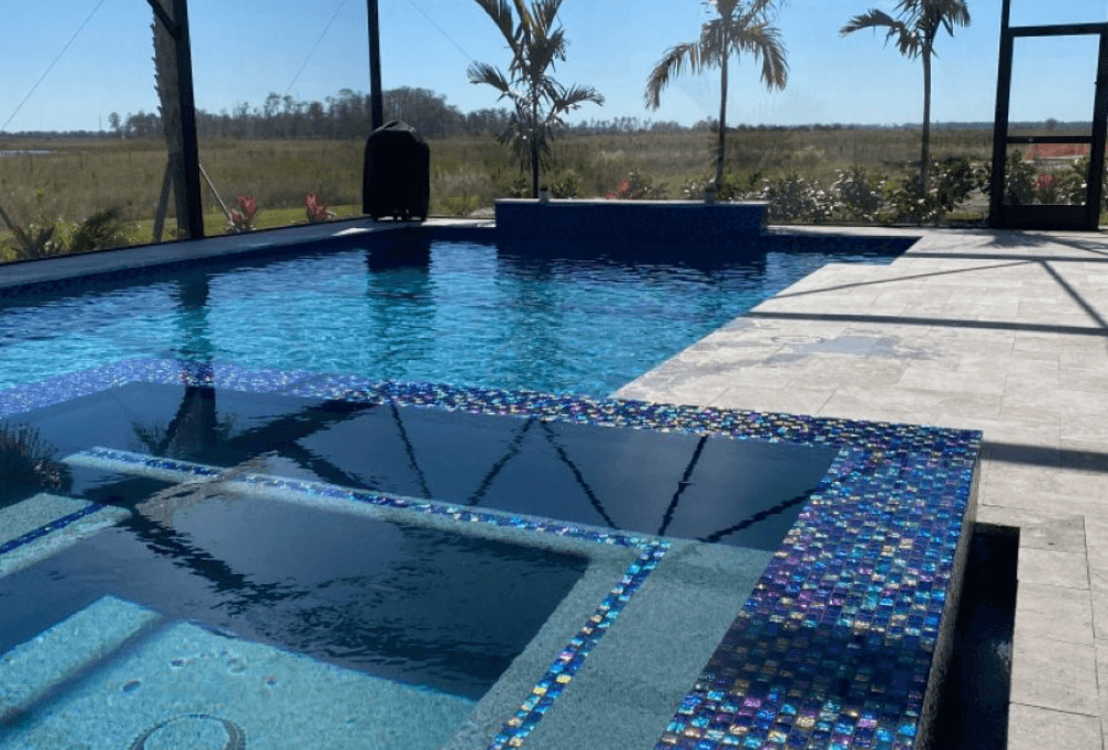 custom pool jewel tone in aquamarine