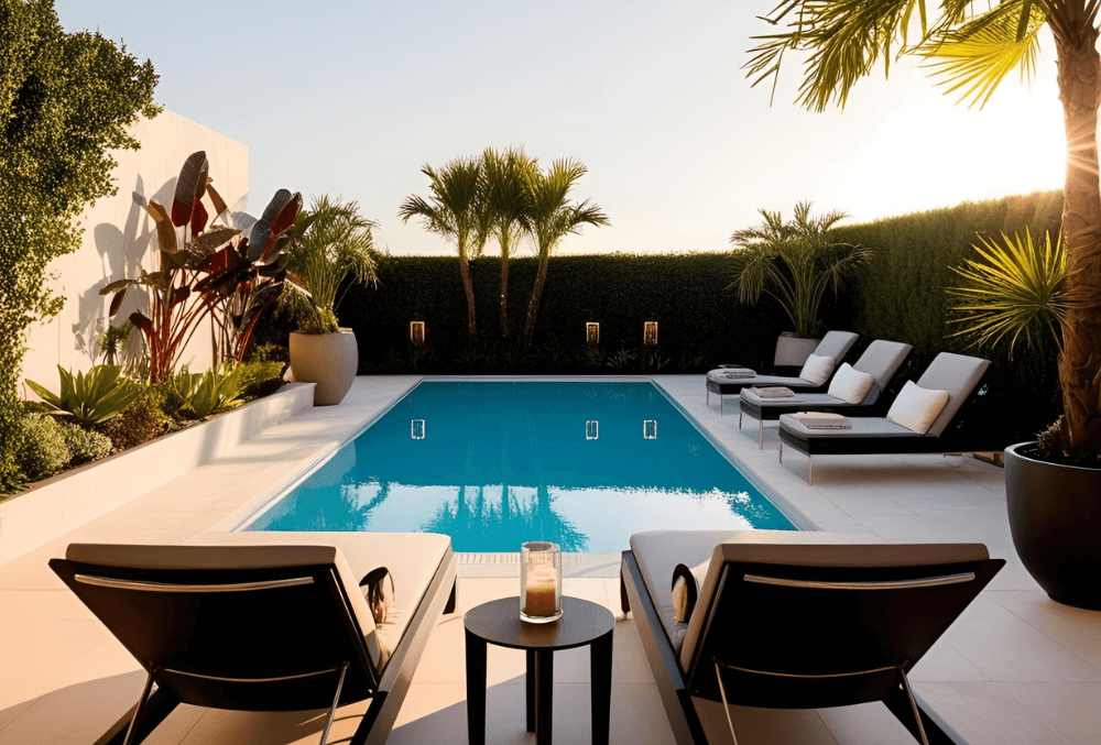 modern swimming pool with interior design