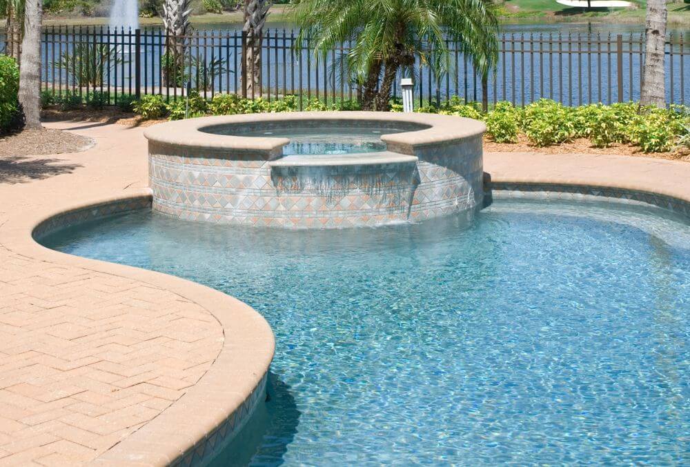 Pool with glasscoat pool coating