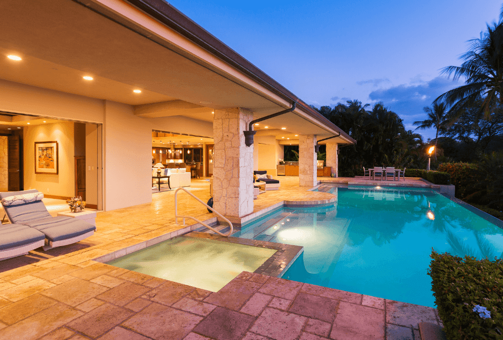 glasscoat outdoor pool outdoor swimming pool view at night