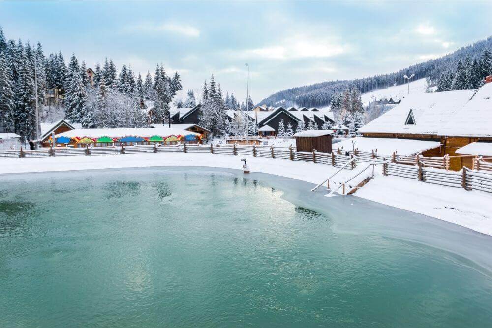 Open pool in winter