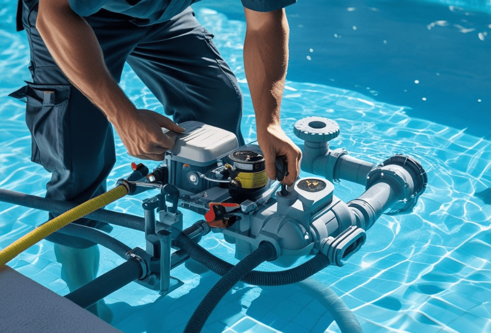Pool Equipment in swimming pool
