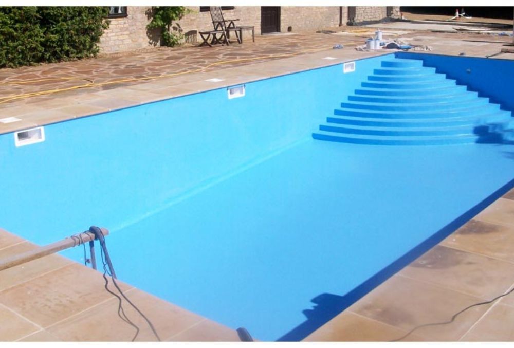 Glasscoat pool coating with a smooth, glossy finish that enhances durability, water resistance, and aesthetic appeal.
