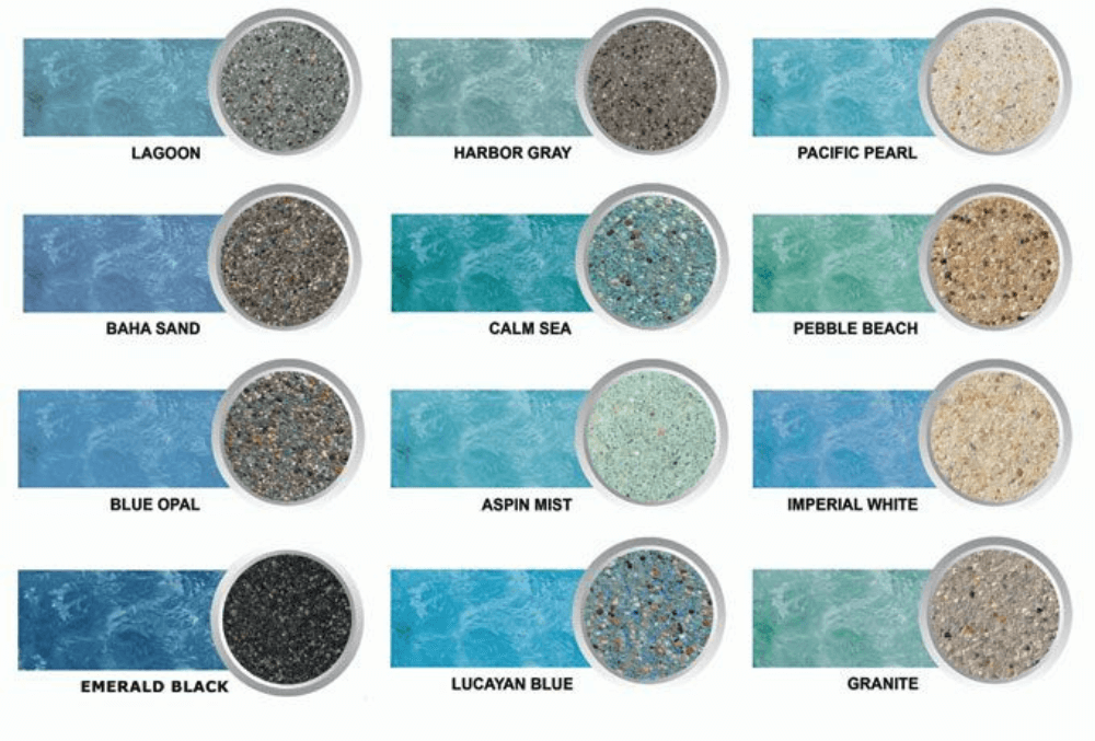different shades of blue colors for the pool surface