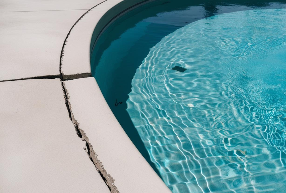 cracks on the concrete swimming pools